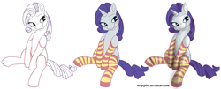 Size: 1455x585 | Tagged: safe, artist:sergep88v, rarity, g4, clothes, socks, striped socks