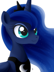 Size: 1500x2000 | Tagged: safe, artist:exceru-karina, princess luna, g4, female, portrait, simple background, smiling, solo, transparent background