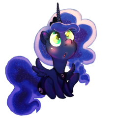 Size: 1024x1075 | Tagged: safe, artist:kaokay, princess luna, g4, female, looking up, simple background, solo, transparent background