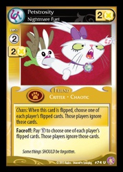 Size: 360x503 | Tagged: safe, enterplay, angel bunny, gummy, opalescence, owlowiscious, winona, absolute discord, g4, my little pony collectible card game, allpet, card, ccg