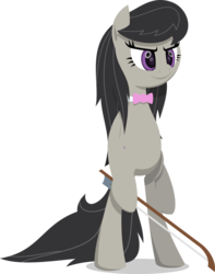Size: 2358x2988 | Tagged: safe, artist:zacatron94, octavia melody, earth pony, pony, g4, bipedal, bow (instrument), female, high res, lineless, mare, simple background, smiling, solo, transparent background, vector