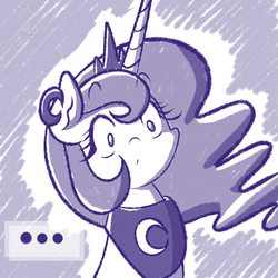 Size: 1280x1280 | Tagged: safe, artist:quarium, princess luna, ask princess moe-lestia, g4, ..., cute, female, reaction image, solo