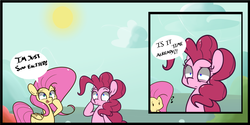 Size: 1280x640 | Tagged: safe, artist:turtlefarminguy, fluttershy, pinkie pie, g4, comic