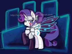 Size: 900x675 | Tagged: safe, artist:wolfwindelement, rarity, cyborg, g4, female, mlt, mylittletravel, solo