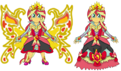 Size: 1024x601 | Tagged: safe, artist:pokecure123, sunset shimmer, equestria girls, g4, beautiful, clothes, dress, hilarious in hindsight, magical girl, magical sunset-chan, precure, sunset phoenix