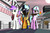 Size: 1280x837 | Tagged: safe, artist:mashed sushi, oc, oc only, oc:blank canvas, oc:hoof beatz, oc:mane event, pony, bronycon, baltimore, baltimore riots, bronycon mascots, clothes, graffiti, hoodie, hoofevent, molotov cocktail, riot