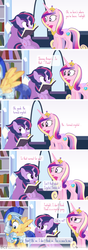 Size: 950x2710 | Tagged: safe, artist:dm29, flash sentry, princess cadance, twilight sparkle, alicorn, crystal pony, pony, g4, alternate hairstyle, book, comic, crystallized, cute, episodes from the crystal empire, female, male, mare, punklight sparkle, reading, ship:flashlight, shipping, straight, trio, twilight sparkle (alicorn), wingboner