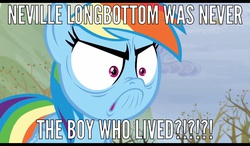 Size: 1024x600 | Tagged: safe, rainbow dash, g4, do i look angry, harry potter (series), image macro, meme