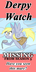 Size: 600x1200 | Tagged: safe, derpy hooves, pegasus, pony, g4, derpy watch, female, handbag, mare, solo, watch