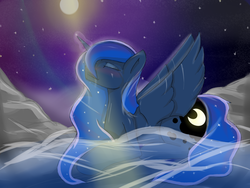 Size: 1024x768 | Tagged: safe, artist:pi9o, princess luna, g4, female, moon, solo