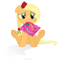 Size: 6163x6412 | Tagged: safe, artist:civwub, applejack, rainbow dash, g4, absurd resolution, card, female, lesbian, ship:appledash, shipping, simple background, vector, white background, younger