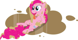 Size: 1243x642 | Tagged: safe, pinkie pie, g4, chocolate, female, puddle, simple background, solo, transparent background, vector