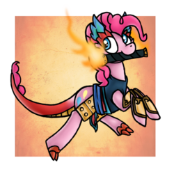 Size: 500x500 | Tagged: safe, artist:owletumel, pinkie pie, pony, g4, crossover, female, ponified, skylanders, solo, species swap, torch, video game