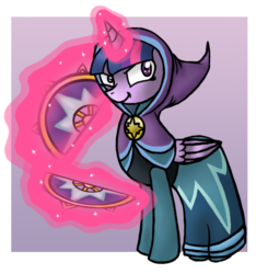 Size: 548x586 | Tagged: safe, artist:owletumel, twilight sparkle, alicorn, pony, g4, clothes, crossover, female, mare, ponified, robe, skylanders, solo, twilight sparkle (alicorn), video game, weapon