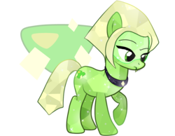 Size: 1184x921 | Tagged: safe, artist:mikotonui, artist:noerusan, crystal pony, earth pony, pony, crossover, female, gem, mare, peridot, peridot (steven universe), ponified, solo, steven universe