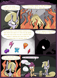 Size: 1235x1690 | Tagged: safe, artist:slitherpon, dinky hooves, scootaloo, moody mark crusaders, g4, alternate universe, comic, elements of harmony, implied diamond tiara, implied silver spoon, jenga