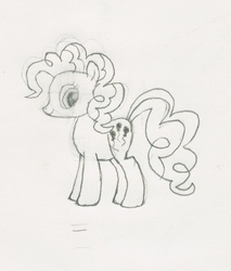 Size: 1001x1177 | Tagged: safe, artist:j4m35c, pinkie pie, g4, female, monochrome, solo, traditional art