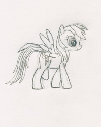 Size: 925x1161 | Tagged: safe, artist:j4m35c, rainbow dash, g4, female, monochrome, solo, traditional art