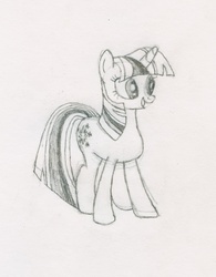 Size: 1029x1321 | Tagged: safe, artist:j4m35c, twilight sparkle, g4, female, monochrome, solo, traditional art