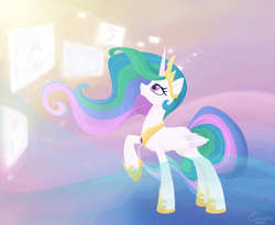 Size: 1200x986 | Tagged: safe, artist:erysz, princess celestia, g4, female, solo