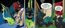 Size: 1369x609 | Tagged: safe, artist:andypriceart, idw, king orion, queen chrysalis, changeling, changeling queen, pegasus, pony, twinkle eyed pony, fiendship is magic #5, g4, my little pony: fiendship is magic, spoiler:comic, changeling officer, female, holeless, male, stallion
