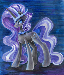 Size: 600x708 | Tagged: safe, artist:maytee, nightmare rarity, g4, female, solo, traditional art