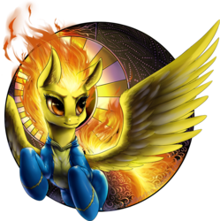 Size: 900x904 | Tagged: safe, artist:aphexangel, spitfire, ask stalkerloo, g4, female, mane of fire, simple background, solo, spitfiery, transparent background, wonderbolts uniform