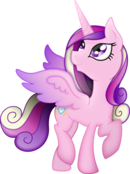 Size: 3000x3979 | Tagged: safe, artist:theshadowstone, princess cadance, alicorn, pony, g4, female, high res, mare, raised hoof, simple background, solo, spread wings, transparent background, wings