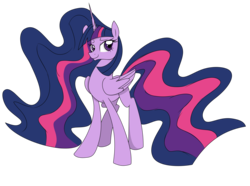 Size: 4350x3241 | Tagged: safe, artist:bork88, artist:pitterpaint, twilight sparkle, alicorn, pony, g4, ethereal mane, female, high res, hilarious in hindsight, mare, older, simple background, solo, transparent background, twilight sparkle (alicorn), ultimate twilight, vector