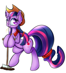 Size: 2100x2300 | Tagged: safe, artist:madacon, twilight sparkle, earth pony, pony, g4, earth pony twilight, farmer, female, high res, race swap, solo