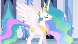 Size: 1366x768 | Tagged: safe, screencap, princess celestia, equestria girls, g4, female, solo