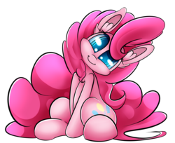 Size: 2700x2200 | Tagged: safe, artist:madacon, pinkie pie, earth pony, pony, g4, cute, diapinkes, female, head tilt, high res, looking at you, mare, simple background, sitting, smiling, solo, transparent background