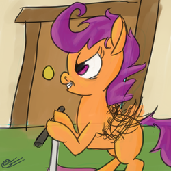 Size: 780x780 | Tagged: safe, artist:gallifreyanequine, scootaloo, g4, scooter