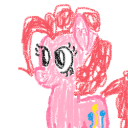 Size: 350x350 | Tagged: safe, artist:gallifreyanequine, pinkie pie, g4, 1000 hours in ms paint, crayon, crayon drawing, ms paint, traditional art