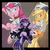 Size: 1000x1001 | Tagged: safe, artist:dstears, applejack, pinkie pie, twilight sparkle, alicorn, pony, g4, bipedal, elizabeth thompson, female, liz thompson, mare, patricia thompson, patty thompson, soul eater, twilight sparkle (alicorn)