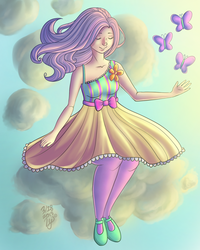 Size: 1152x1440 | Tagged: safe, artist:darisper, fluttershy, human, g4, female, humanized, solo