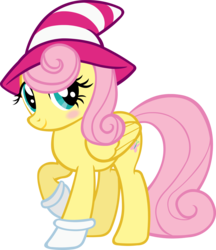 Size: 2587x3000 | Tagged: safe, artist:doctor-g, fluttershy, g4, cosplay, female, high res, paper mario, paper mario: the thousand year door, simple background, solo, super mario bros., transparent background, vector, vivian (paper mario)