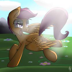 Size: 1200x1200 | Tagged: safe, artist:diax, scootaloo, g4, female, scootaloo can fly, solo