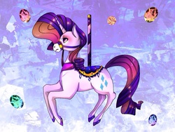 Size: 800x600 | Tagged: safe, artist:hosikawa, rarity, pony, unicorn, g4, abstract background, carousel, female, pixiv, solo