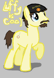 Size: 456x660 | Tagged: safe, artist:fireface82, oc, oc only, oc:zacharias, earth pony, pony, beanie, beard, hat, luffyiscool, solo, the offspring, youtuber