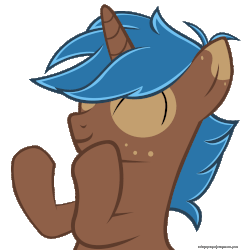 Size: 1401x1455 | Tagged: safe, artist:mlpblueray, oc, oc only, oc:zephyr, pony, animated, brown, clapping ponies, male, stallion