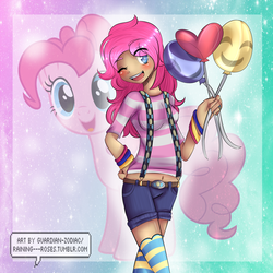 Size: 2000x2000 | Tagged: safe, artist:pokemon-trash, pinkie pie, human, g4, female, high res, humanized, solo