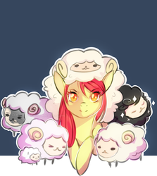 Size: 1280x1432 | Tagged: safe, artist:beaty, apple bloom, sheep, g4, year of the sheep