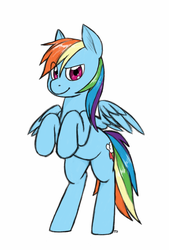 Size: 1191x1765 | Tagged: safe, artist:trickydick, rainbow dash, g4, female, rearing, solo