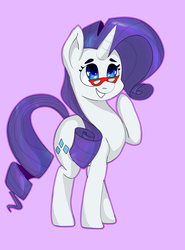 Size: 492x665 | Tagged: safe, artist:aureolinart, rarity, g4, female, glasses, smiling, solo