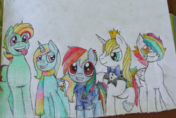 Size: 3680x2469 | Tagged: safe, prince blueblood, rainbow dash, oc, oc:goldrush, oc:star struck, g4, crown, female, high res, male, offspring, parent:prince blueblood, parent:rainbow dash, parents:bluedash, ship:bluedash, shipping, straight