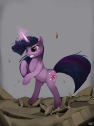 Size: 2448x3264 | Tagged: safe, artist:des1597, twilight sparkle, g4, badass, female, glowing horn, high res, horn, solo