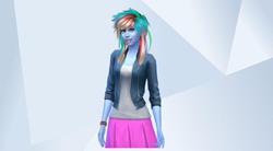 Size: 744x410 | Tagged: safe, artist:spiritsimmer, rainbow dash, equestria girls, g4, game, the sims 4