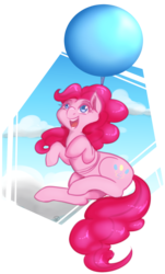 Size: 898x1491 | Tagged: safe, artist:arnachy, pinkie pie, g4, balloon, female, happy, solo, then watch her balloons lift her up to the sky