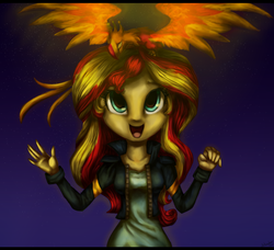 Size: 1200x1095 | Tagged: safe, artist:aschenstern, philomena, sunset shimmer, phoenix, equestria girls, g4, my little pony equestria girls: rainbow rocks, my past is not today, cute, shimmerbetes